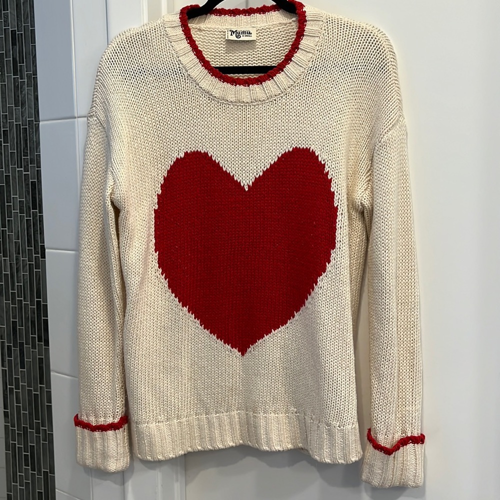 Cotton heart sweater
